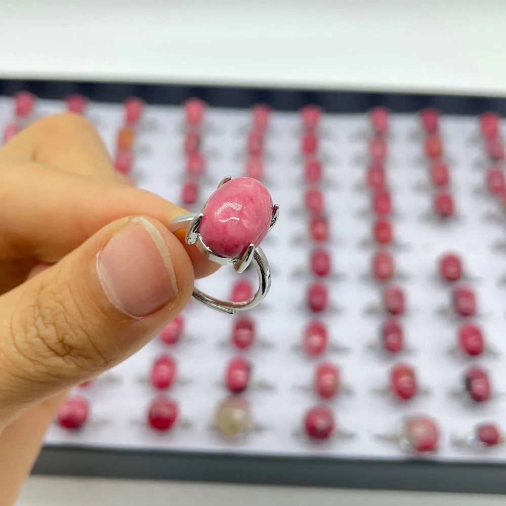 89 Pieces Pink Rhodonite Different Styles Ring - Image 5