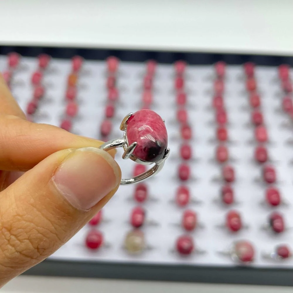 89 Pieces Pink Rhodonite Different Styles Ring - Image 6