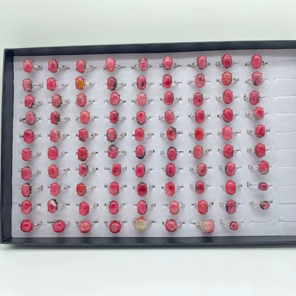 89 Pieces Pink Rhodonite Different Styles Ring - Image 7