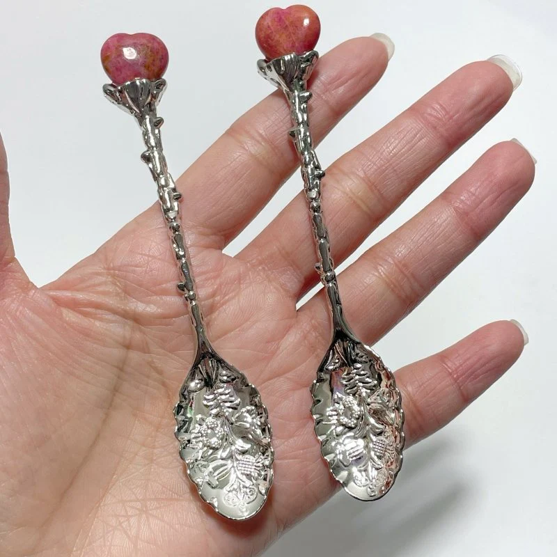 Rhodonite Mini Heart Coffee Spoon Wholesale - Image 8