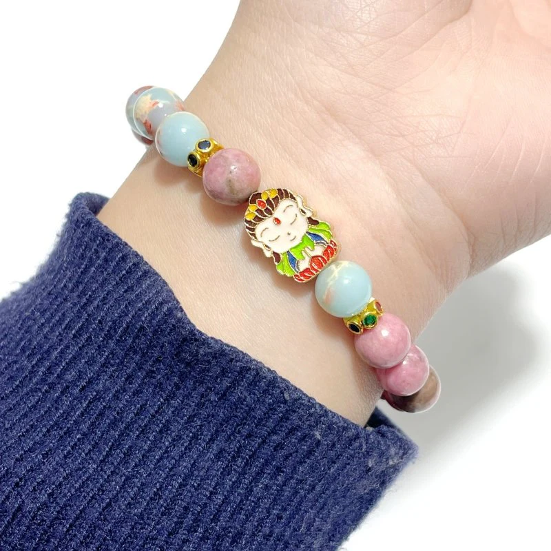 Rhodonite Mixed China Shoushan Stone Quan Yin DIY Bracelet Wholesale Original Design - Image 2