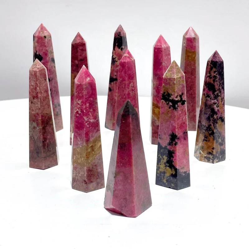 Rhodonite Obelisk Point Tower Wholesale