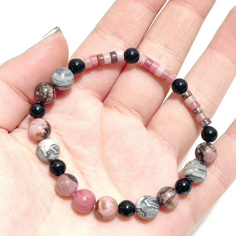 Rhodonite Obsidian DIY Bracelet Wholesale Original Design