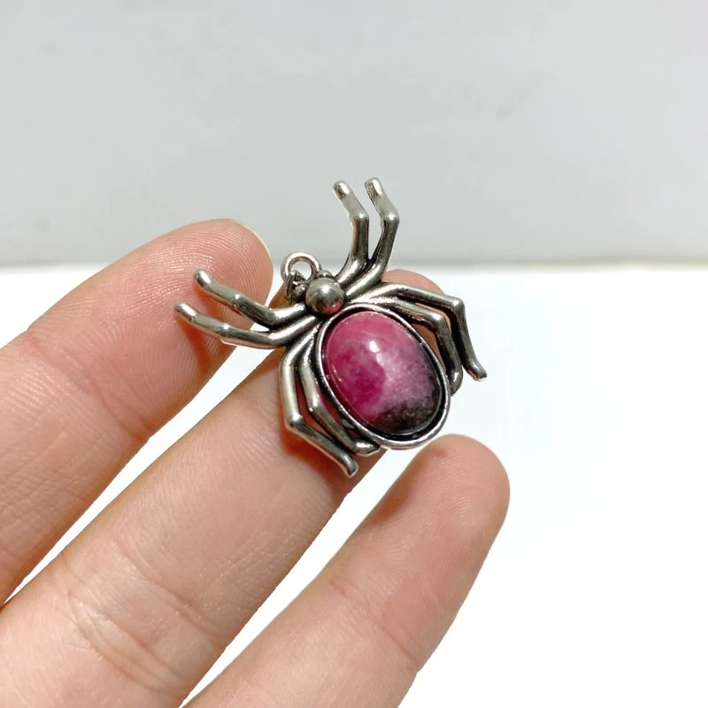 Rhodonite Pendants Spider Shape Wholesale - Image 2