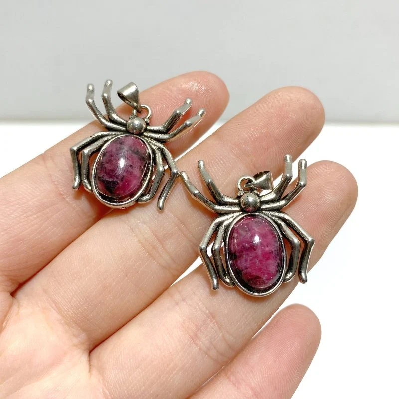 Rhodonite Pendants Spider Shape Wholesale - Image 4