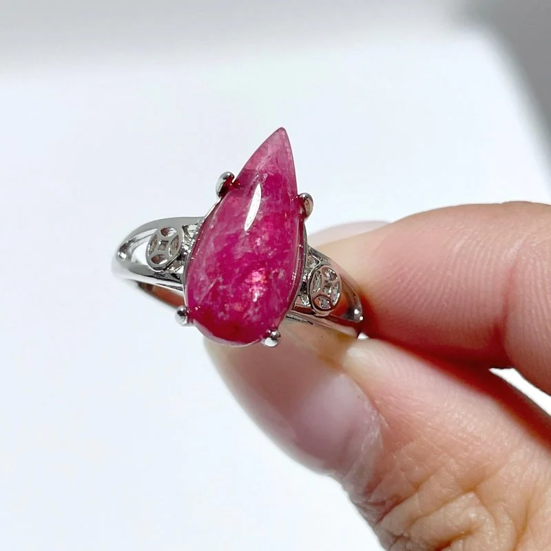 20 Pieces Pink Rhodonite Stone Different Styles Shape Ring - Image 2