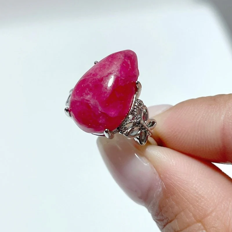 20 Pieces Pink Rhodonite Stone Different Styles Shape Ring - Image 3