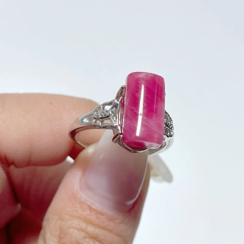 20 Pieces Pink Rhodonite Stone Different Styles Shape Ring - Image 5