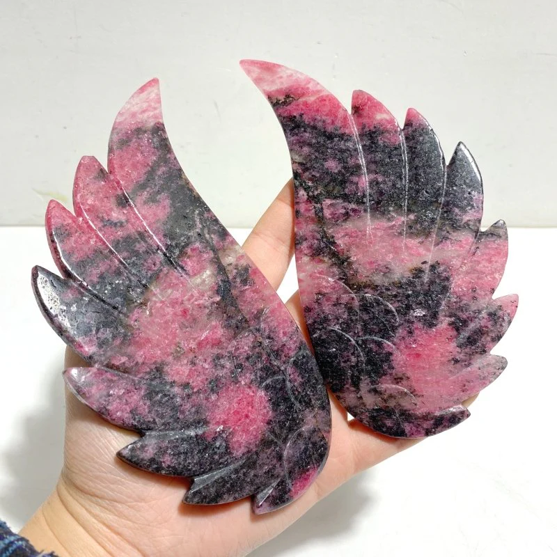 Rhodonite Wing Carving With Stand - Image 4