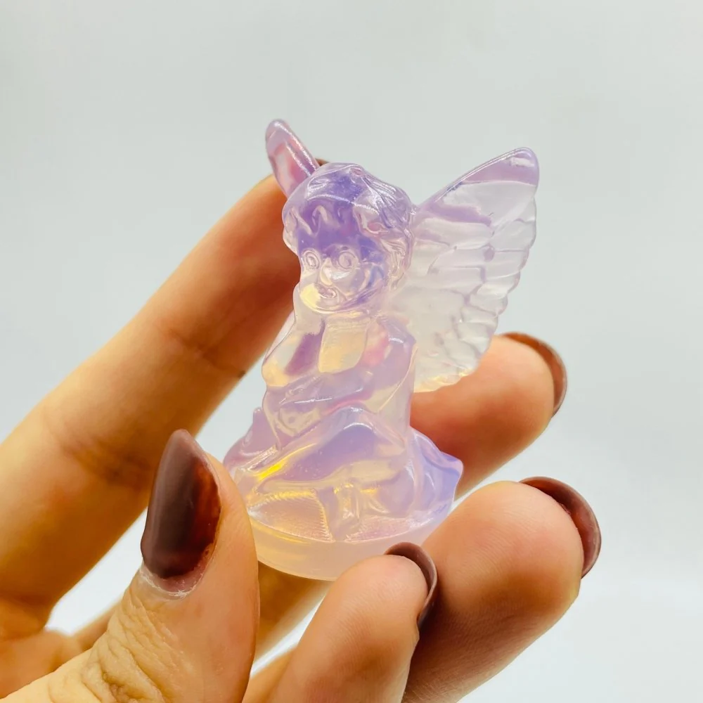 Rose Opalite Baby Angel Carving Wholesale - Image 3