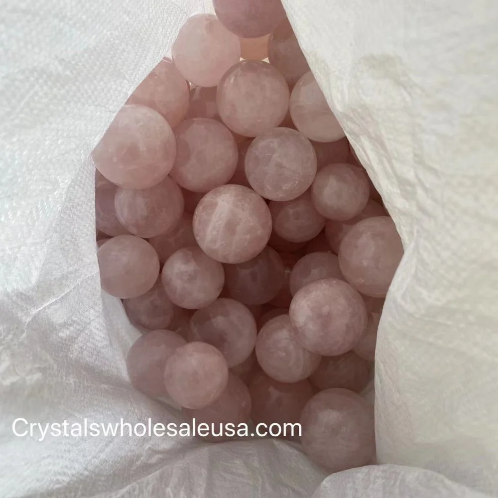 1.7-2.1in Rose Quartz Ball Wholesale - Image 2