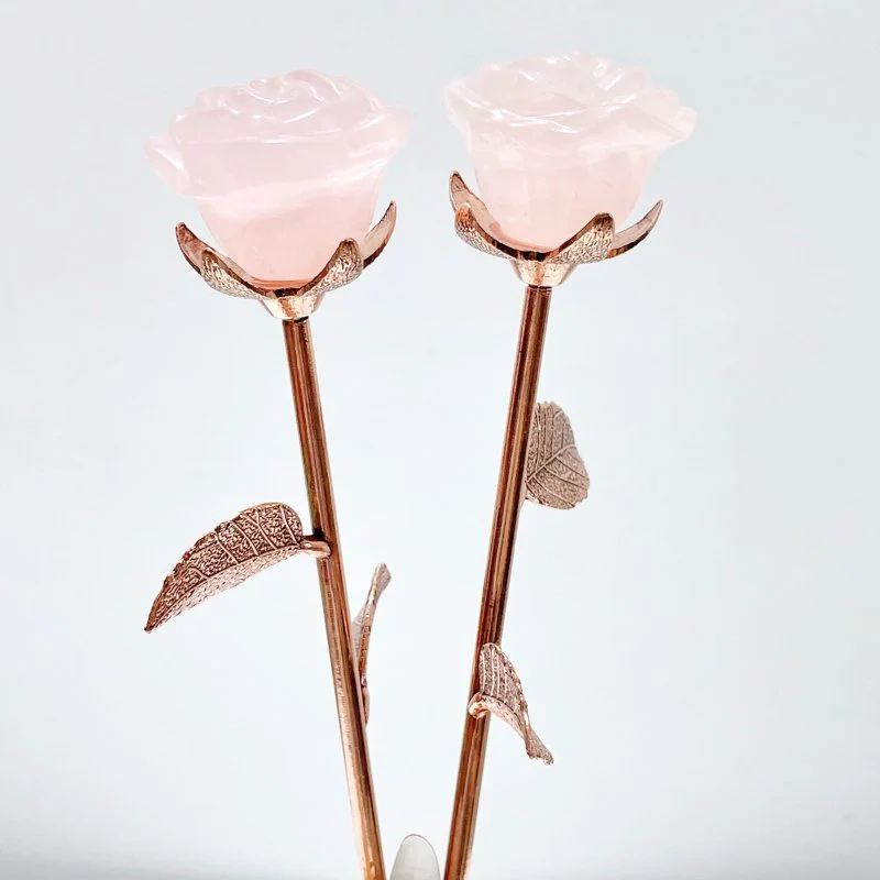 3 Types Rose Quartz Beautiful Rose Flower Carving Wholesale #2 Shape - Image 4