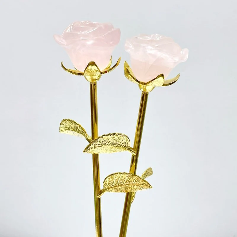 3 Types Rose Quartz Beautiful Rose Flower Carving Wholesale #2 Shape - Image 5