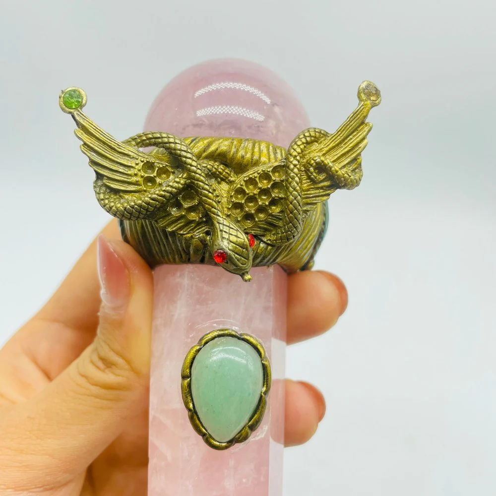 Rose Quartz Magic Wand Carving Crystal Wholesale - Image 2