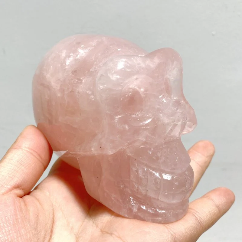 6 Pieces Rose Quartz Skull Carving - Image 2