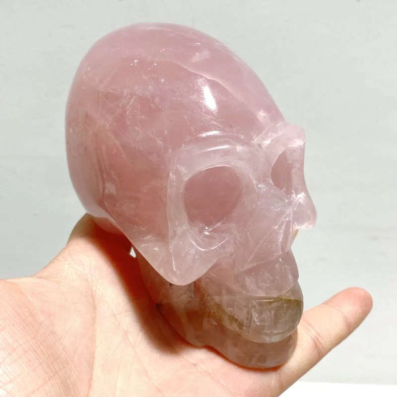 6 Pieces Rose Quartz Skull Carving - Image 3
