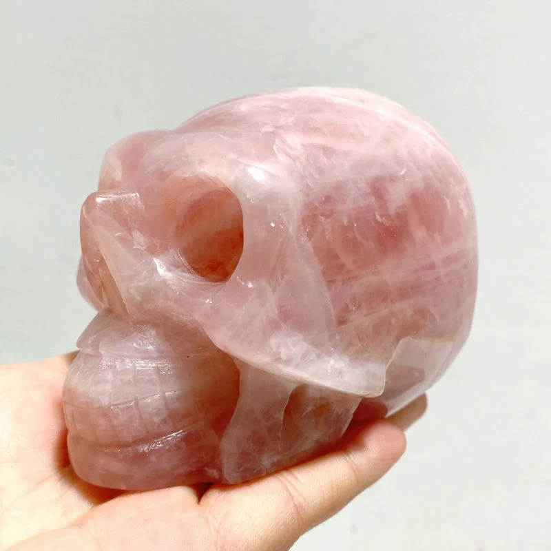 6 Pieces Rose Quartz Skull Carving - Image 4