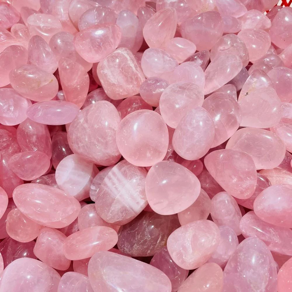 Madagascar Rose Quartz Free Form Tumbled Stones Wholesale - Image 2