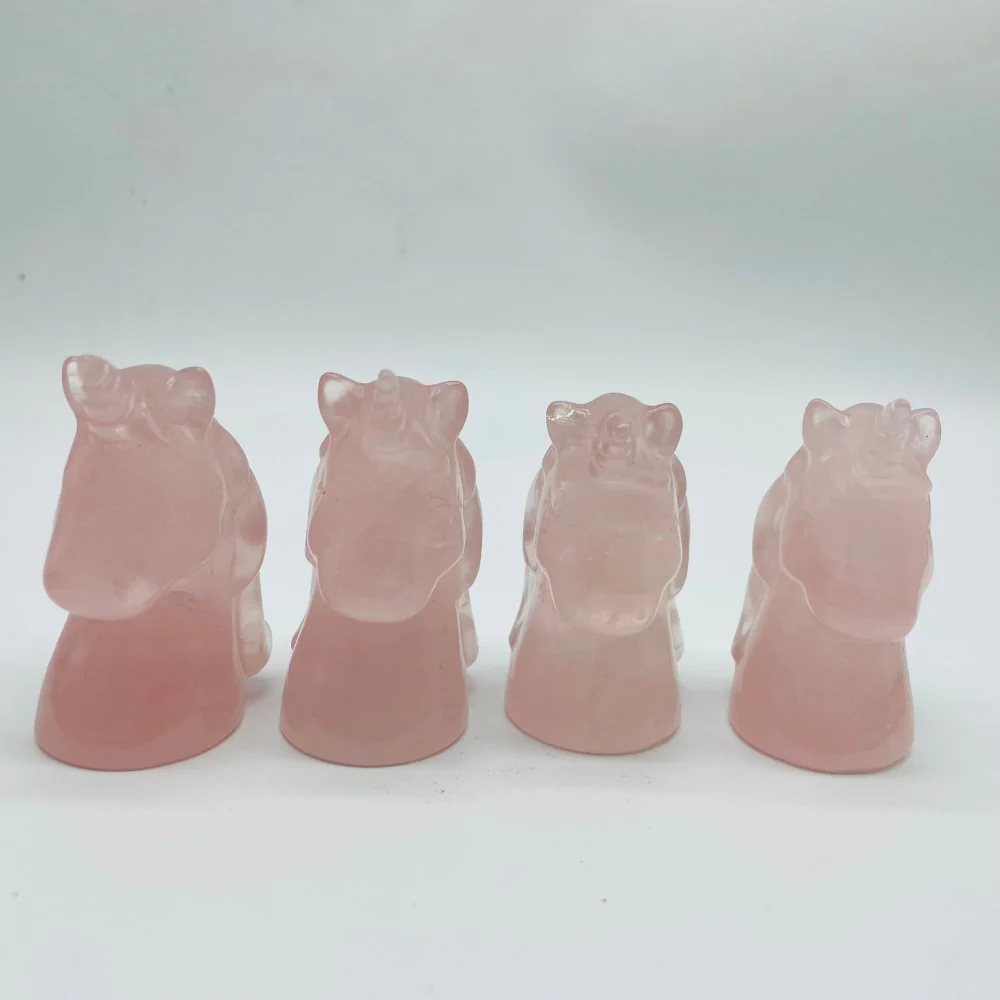 Rose Quartz Unicorn Carving Wholesale - Image 3