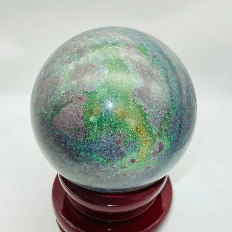 Ruby In Kyanite Mixed Green Mica (UV REACTIVE) Beautiful Sphere - Image 2