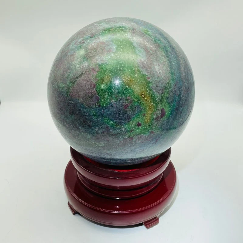 Ruby In Kyanite Mixed Green Mica (UV REACTIVE) Beautiful Sphere - Image 5