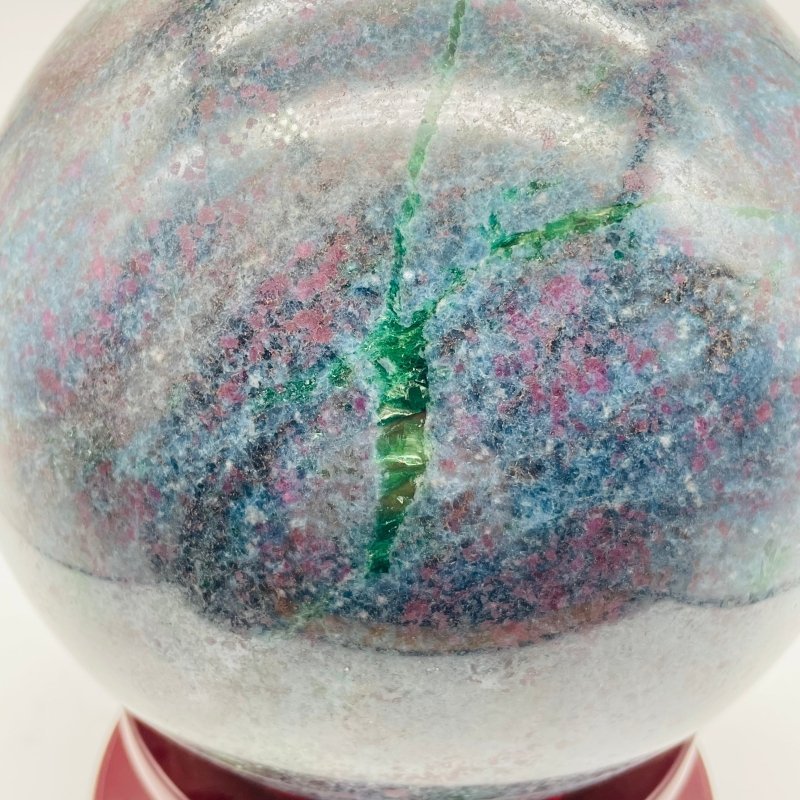 Ruby In Kyanite Mixed Green Mica (UV REACTIVE) Beautiful Sphere - Image 6