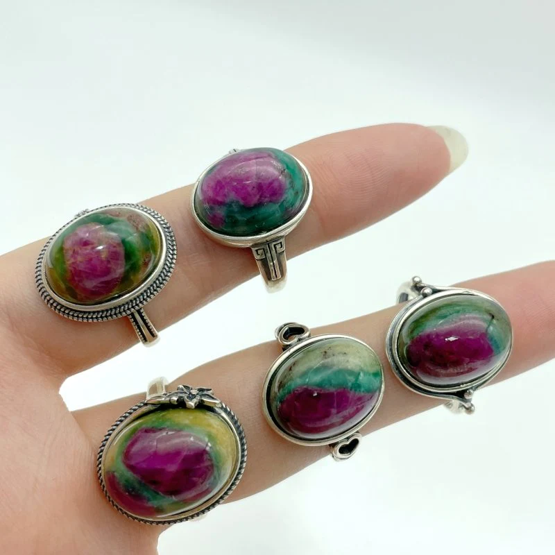 10 Pieces S925 Different Styles Ruby In Kyanite Ring - Image 5