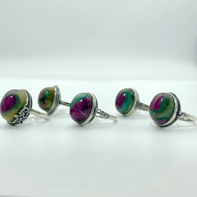 10 Pieces S925 Different Styles Ruby In Kyanite Ring - Image 7