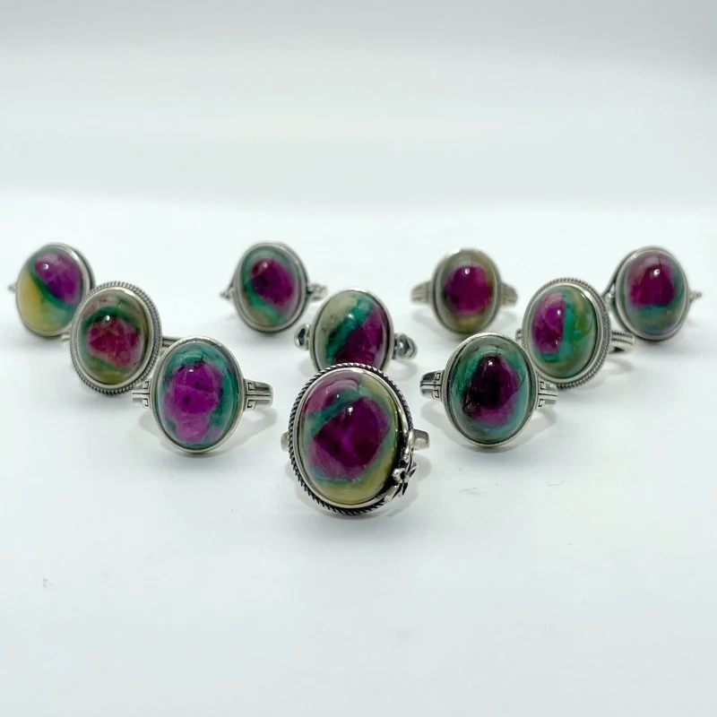 10 Pieces S925 Different Styles Ruby In Kyanite Ring - Image 8