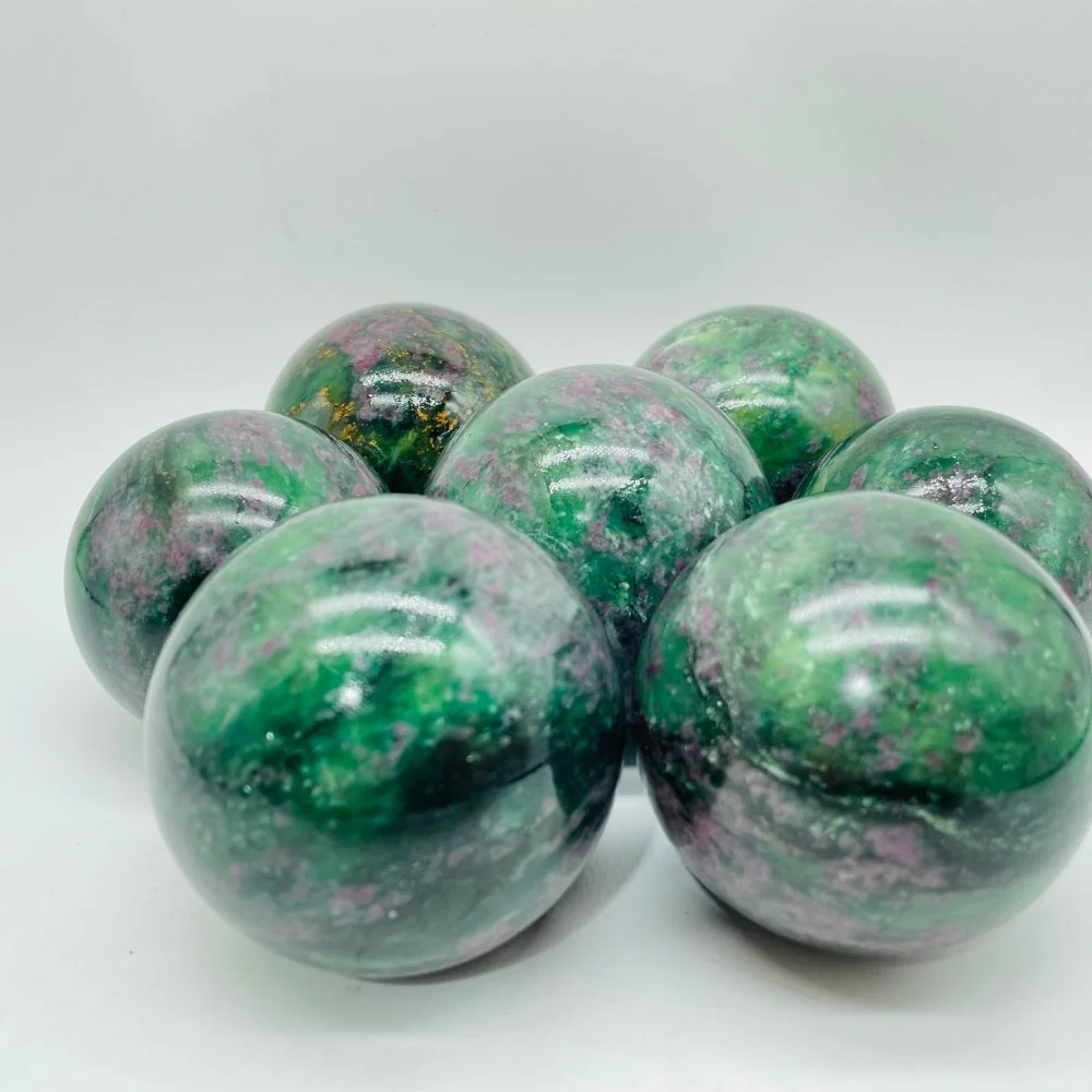 Ruby Mixed Green Mica Spheres Ball Wholesale - Image 4
