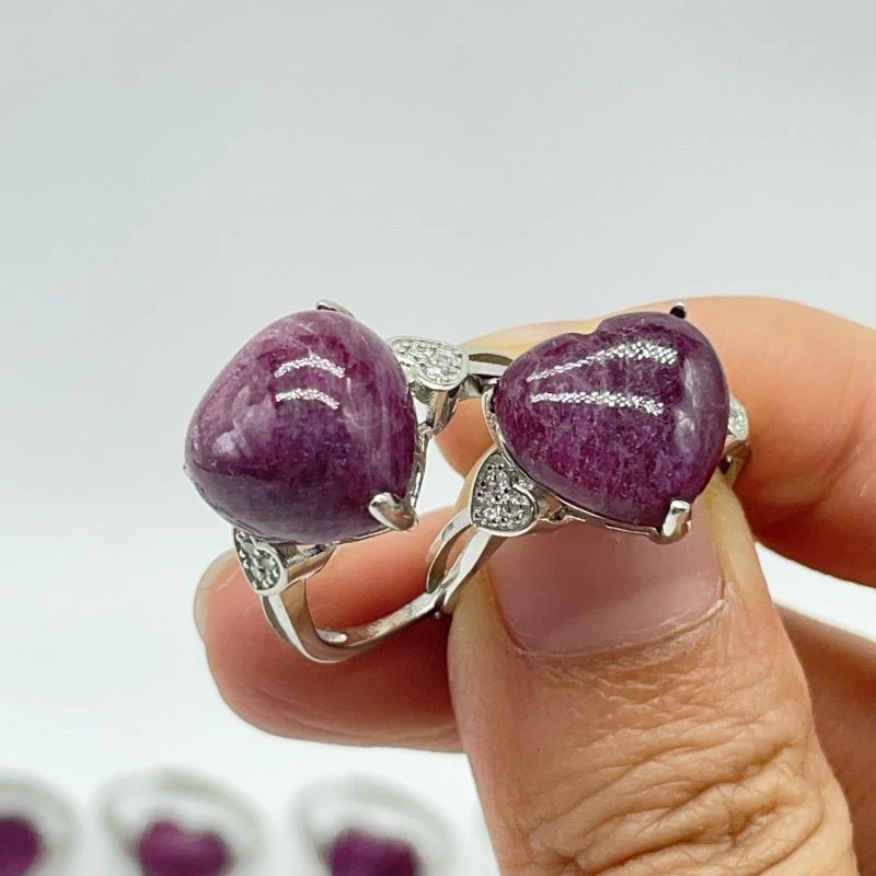 20 Pieces High Quality Ruby Zoisite Heart Shape Ring