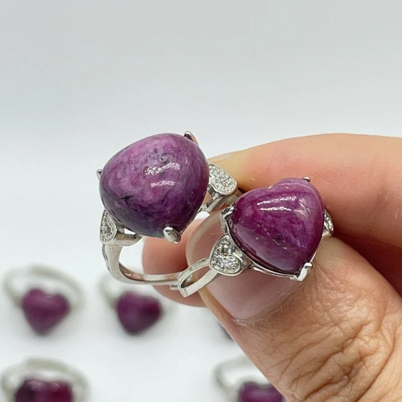 20 Pieces High Quality Ruby Zoisite Heart Shape Ring - Image 6
