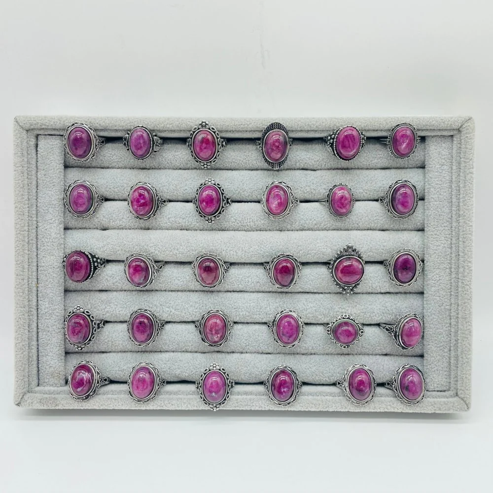 30 Pieces High Quality Ruby Zoisite Different Styles Ring - Image 3