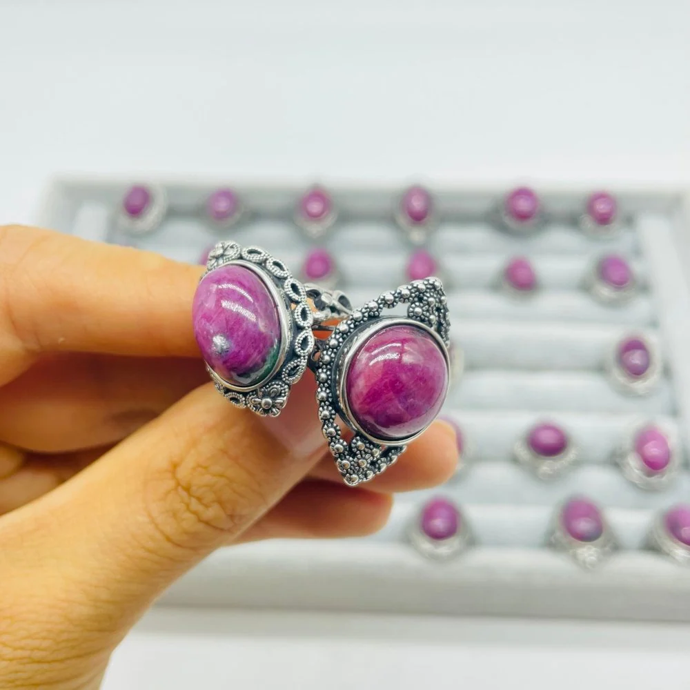 30 Pieces High Quality Ruby Zoisite Different Styles Ring - Image 4