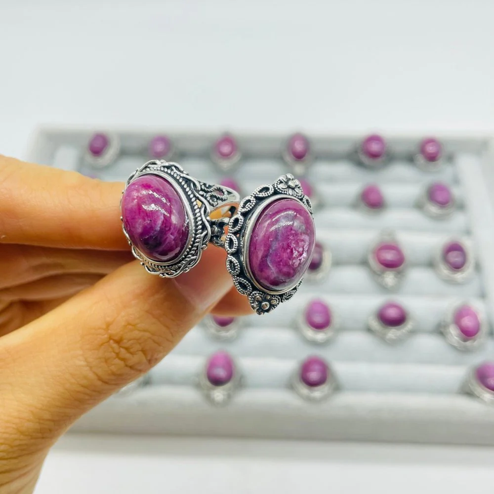 30 Pieces High Quality Ruby Zoisite Different Styles Ring - Image 5