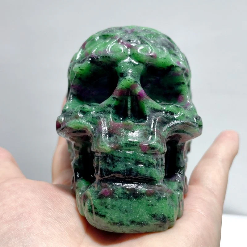9 Pieces Ruby Zoisite Skull Carving - Image 5