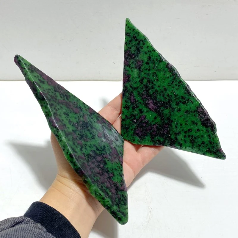 2 Pairs Ruby Zoisite Slab Wing With Stand - Image 6