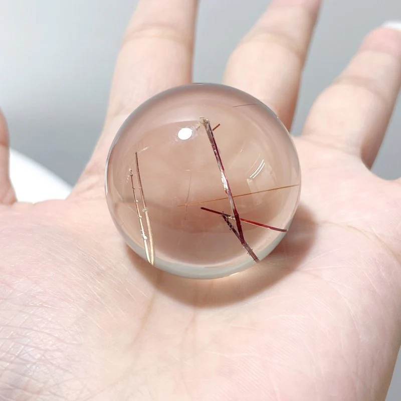 Clear Rutile Quartz Sphere - Image 2