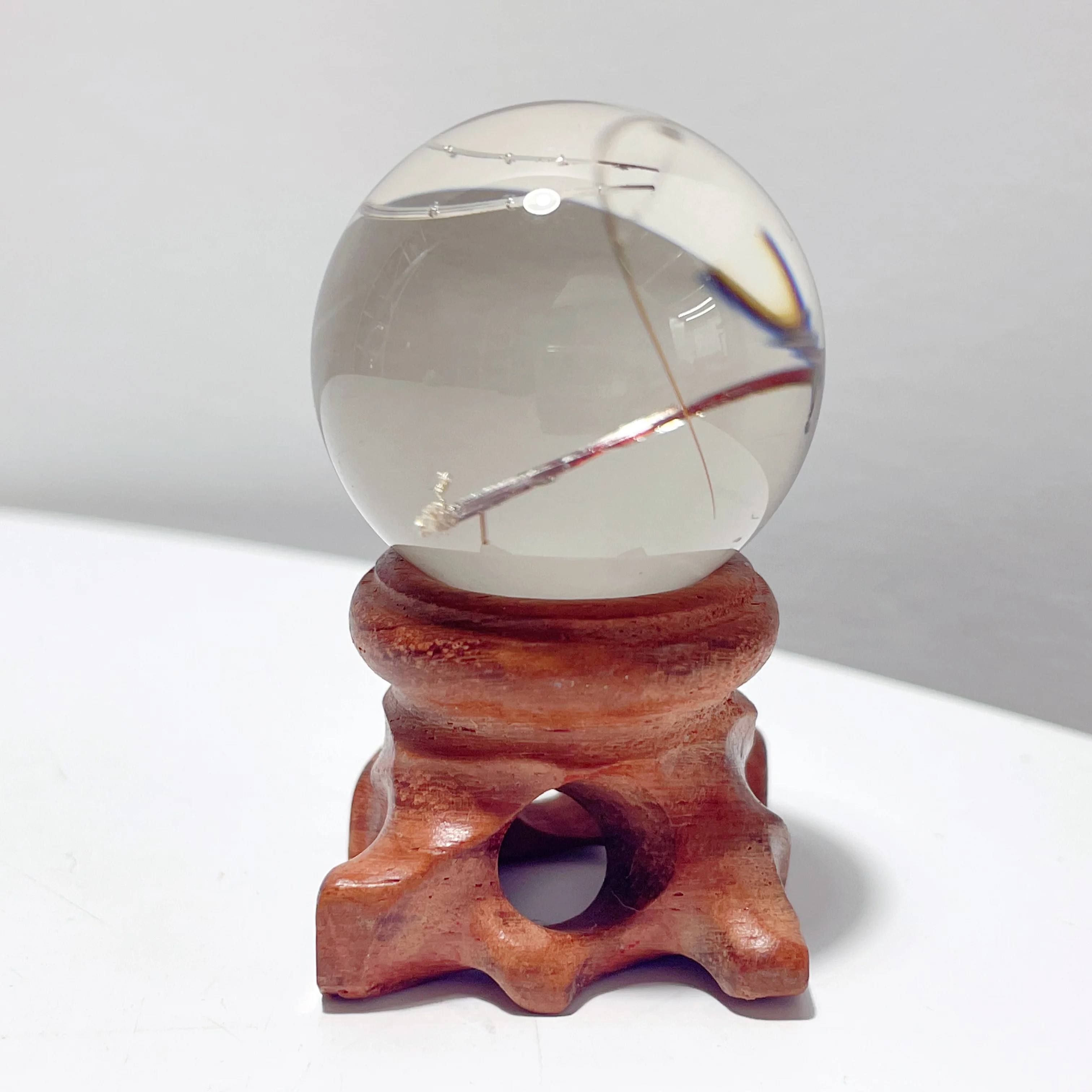 Clear Rutile Quartz Sphere - Image 3
