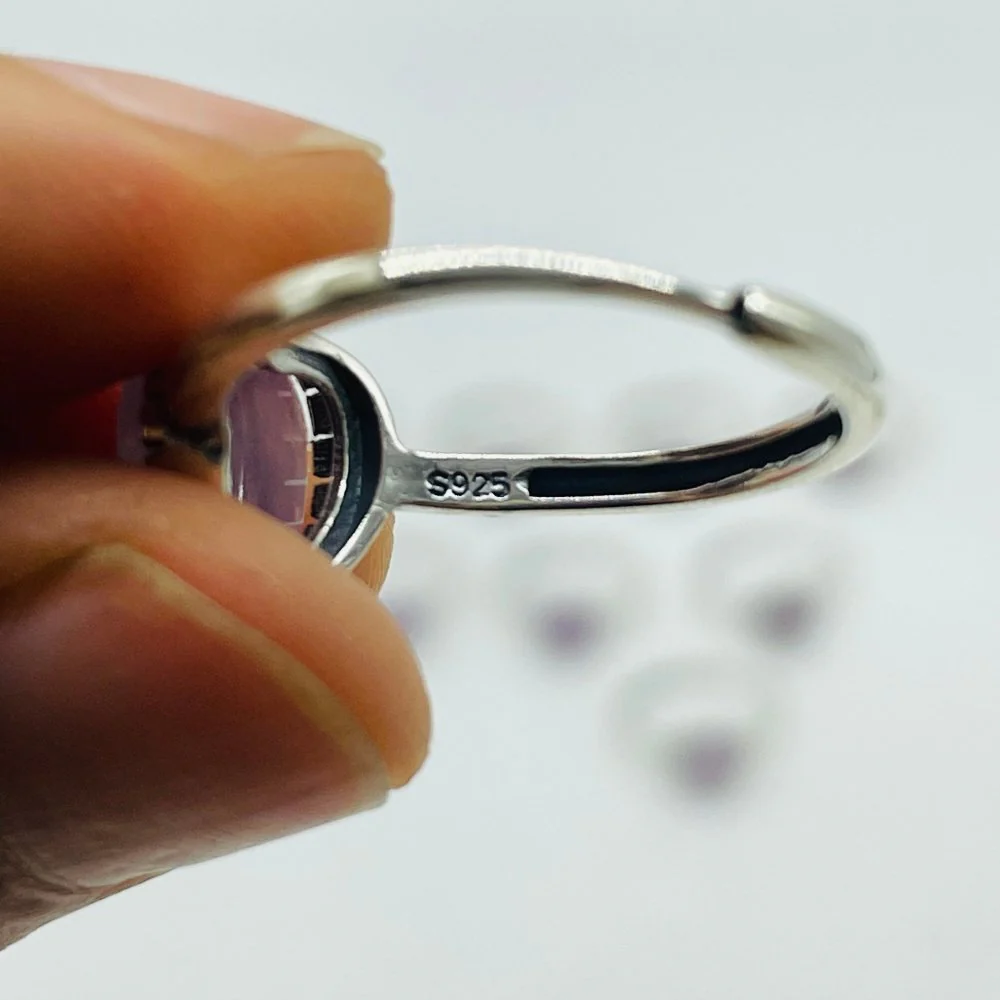 S925 Sterling Silver High Quality Purple Spodumene Ring Wholesale - Image 3