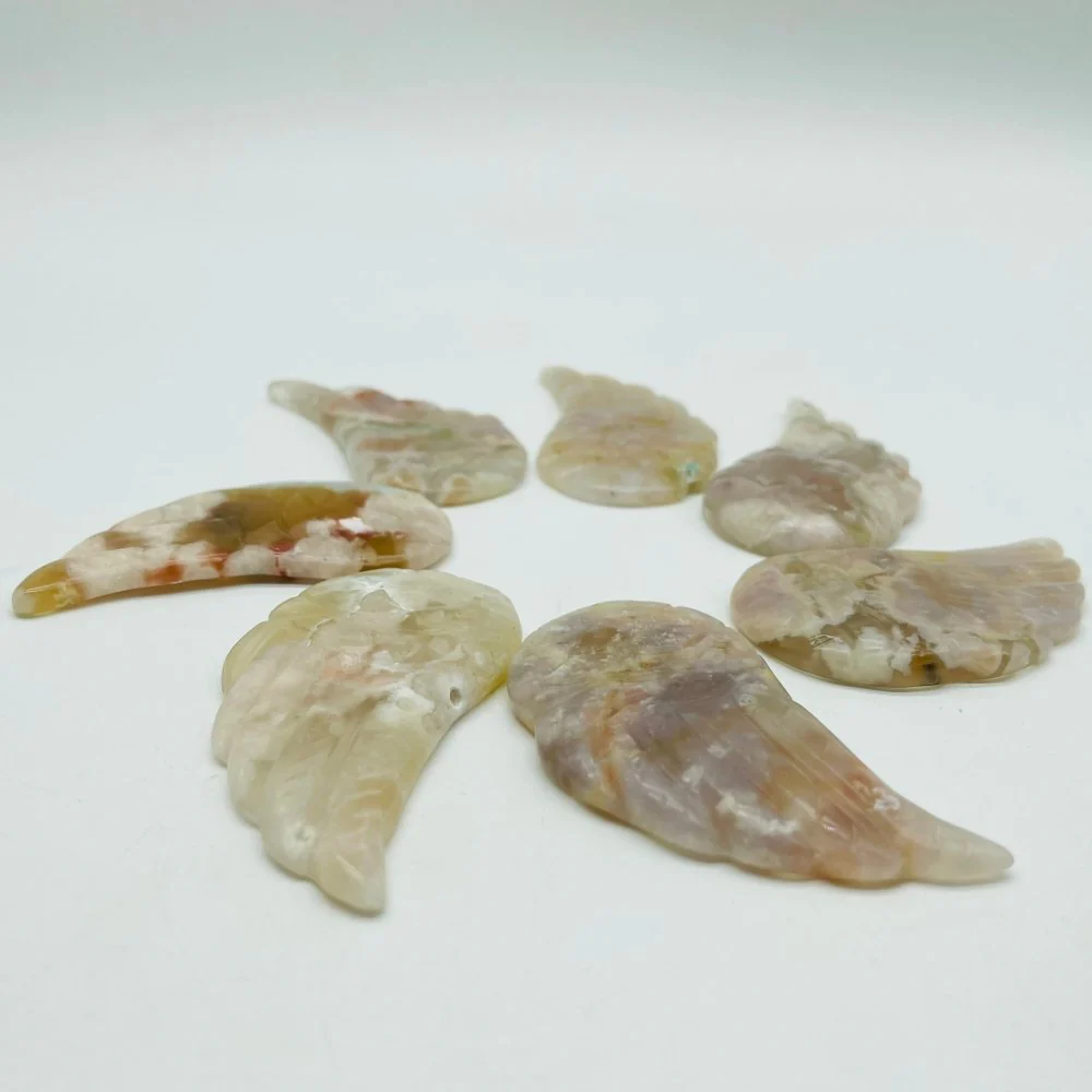 Sakura Agate Angel Wing Carving Wholesale - Image 3
