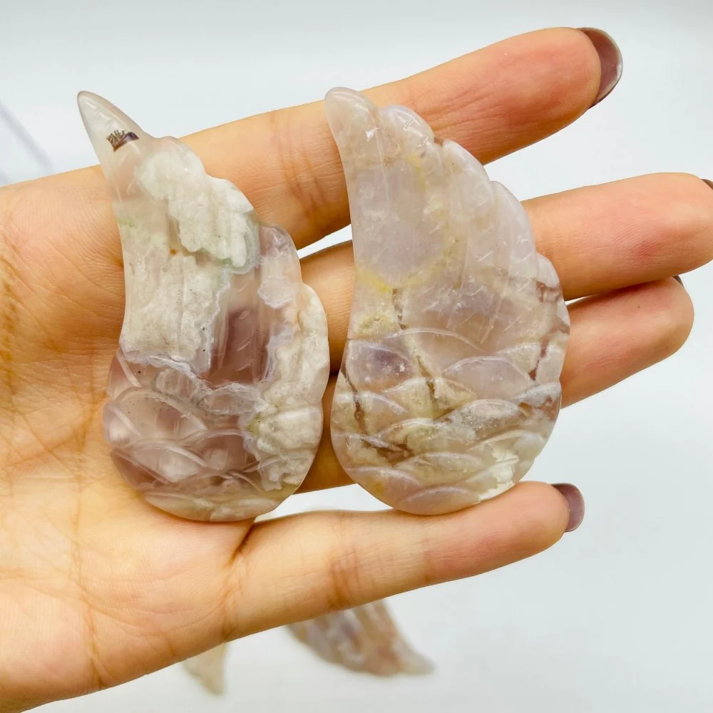 Sakura Agate Angel Wing Carving Wholesale - Image 4
