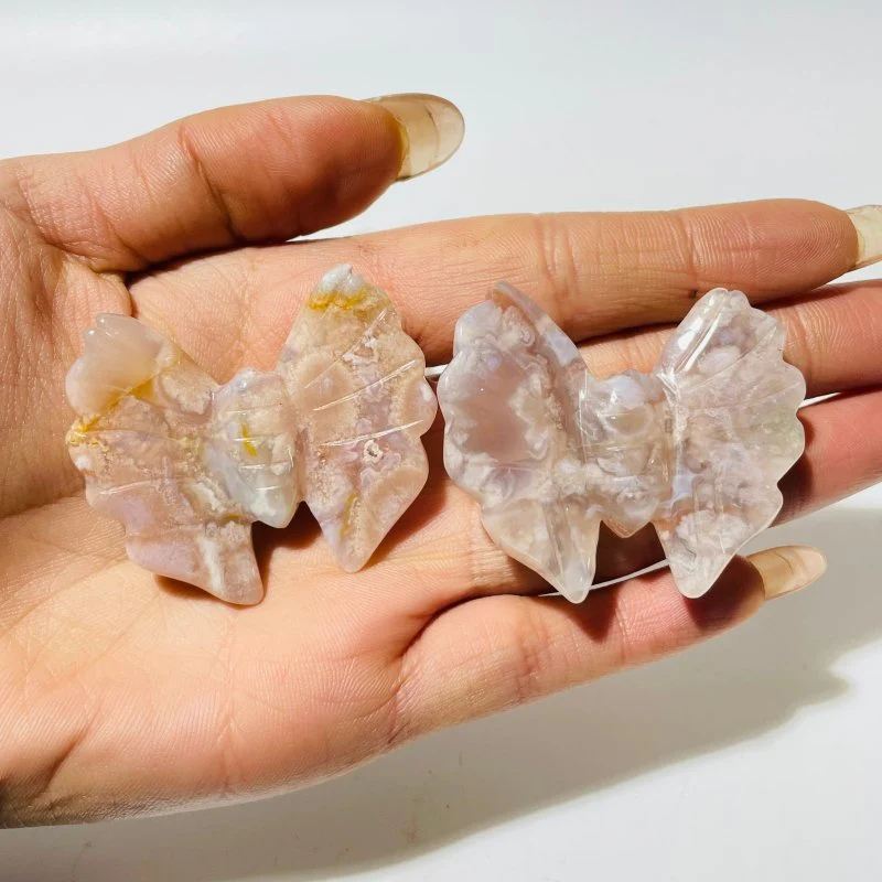 Sakura Flower Agate Butterfly Carving Wholesale - Image 2