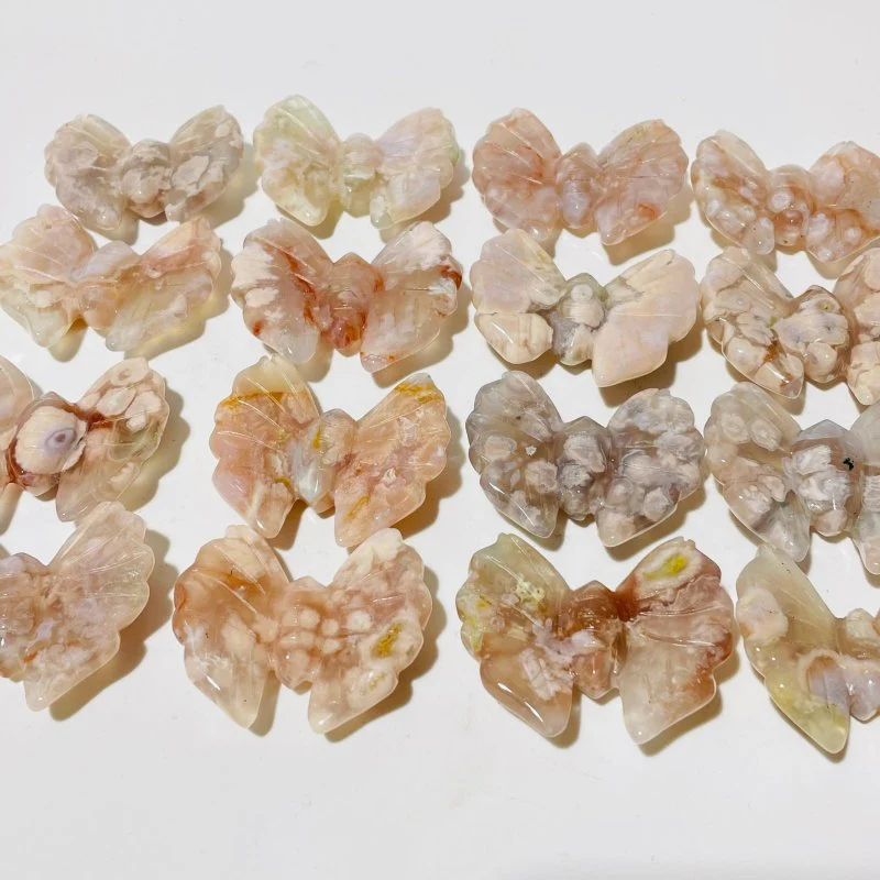 Sakura Flower Agate Butterfly Carving Wholesale - Image 4