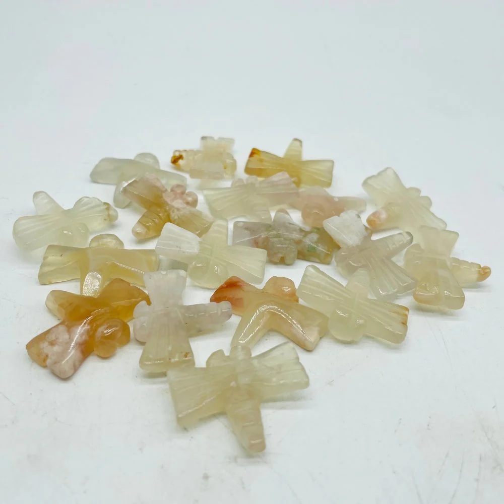 Sakura Agate Dragonfly Carving Wholesale
