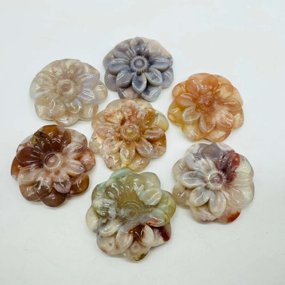 Sakura Agate Flower Carving Wholesale - Image 3