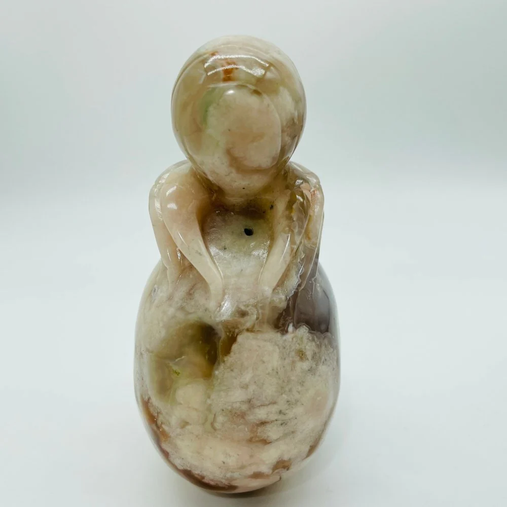 Sakura Flower Agate Beetle Skull Carving - Image 6