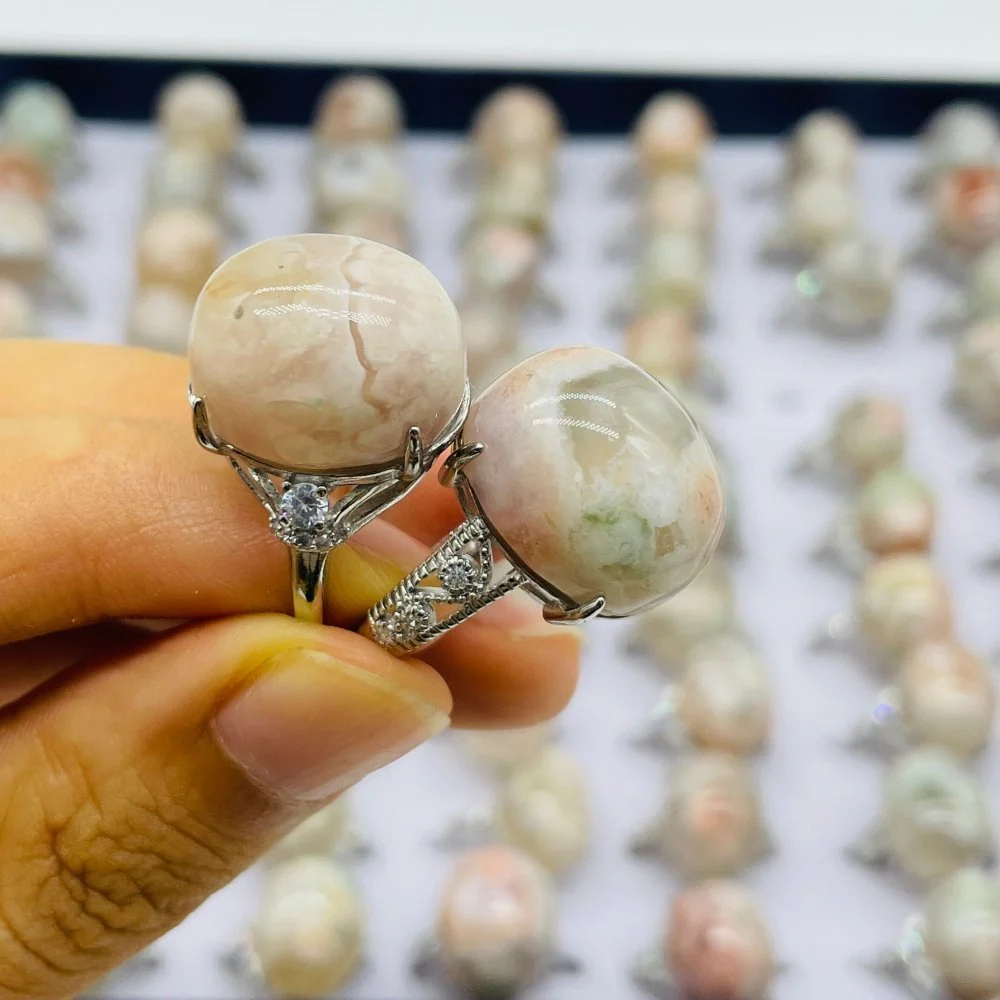 78 Pieces Sakura Flower Agate Different Styles Ring - Image 2