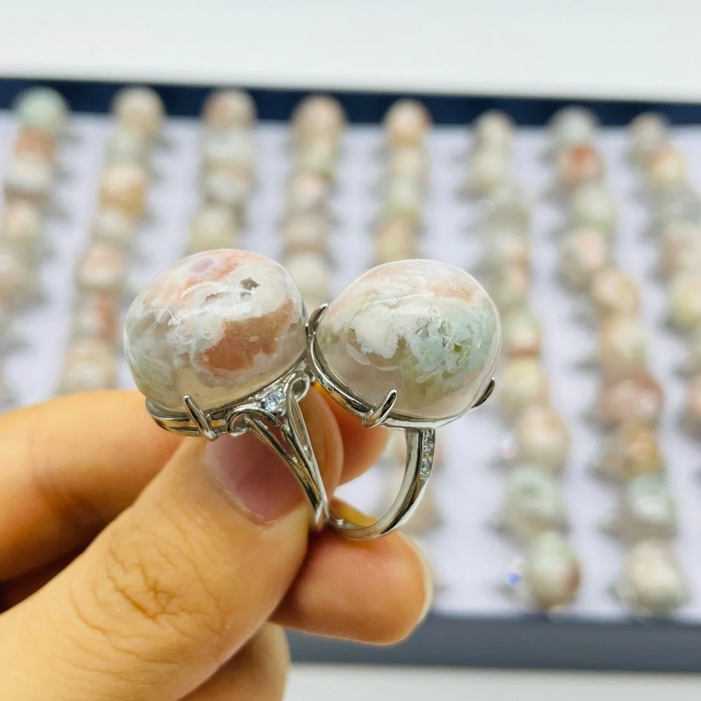 78 Pieces Sakura Flower Agate Different Styles Ring - Image 3