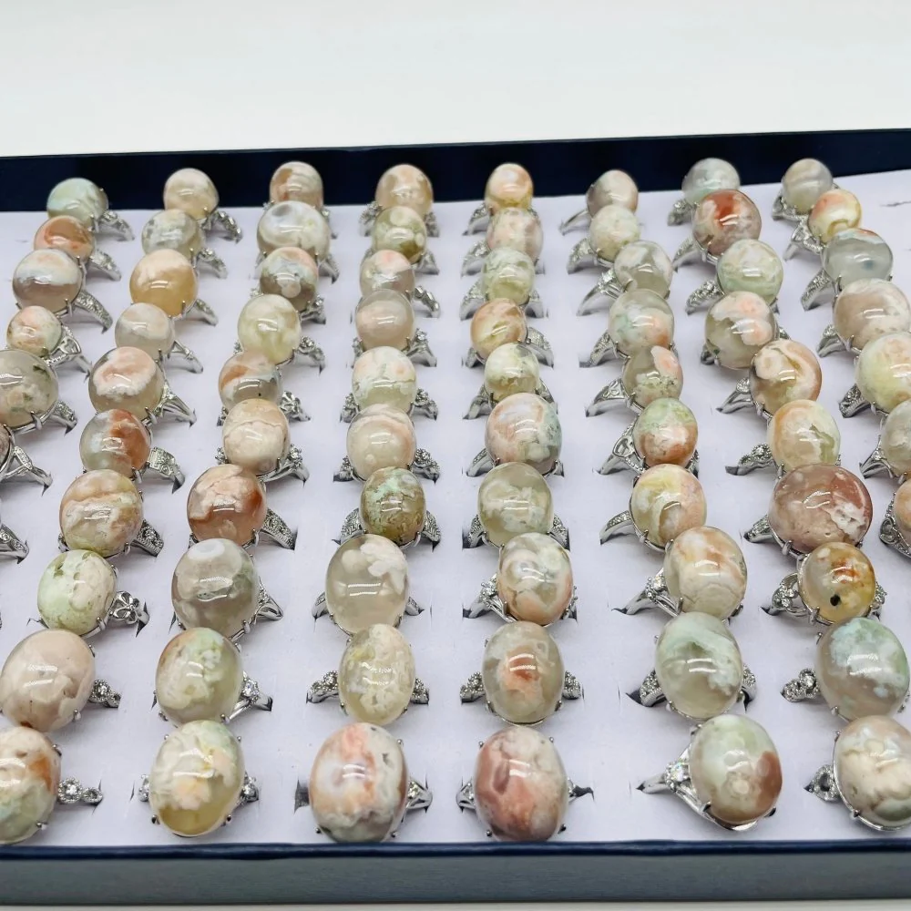 78 Pieces Sakura Flower Agate Different Styles Ring - Image 4